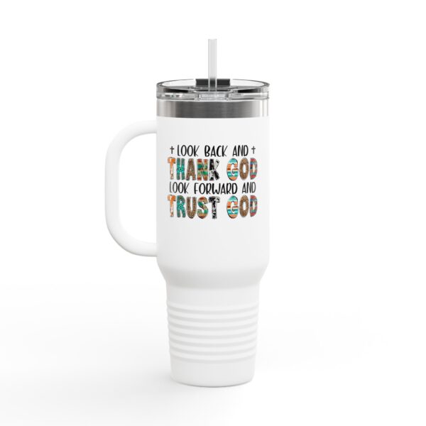 Inspirational Insulated Travel Mug - 40oz, Thank God & Trust God - Image 9