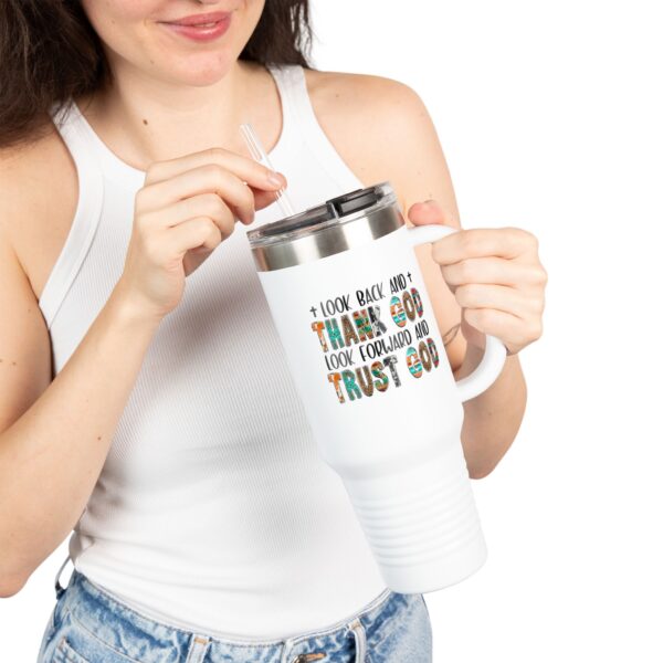 Inspirational Insulated Travel Mug - 40oz, Thank God & Trust God - Image 10