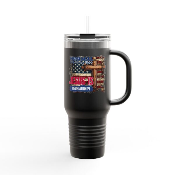 Faith-Inspired Insulated Travel Mug - 40oz with Jesus Is Revelation 14 Design