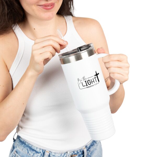Inspirational Insulated Travel Mug - 40oz "Be the Light" - Perfect for Coffee Lovers - Image 10