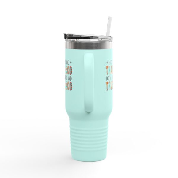 Inspirational Insulated Travel Mug - 40oz, Thank God & Trust God - Image 3