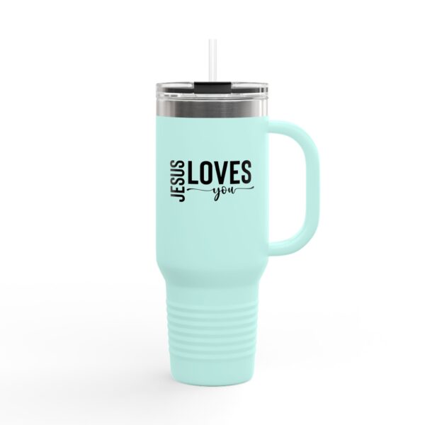 40oz Insulated Travel Mug - JESUS LOVES YOU Design - Image 12