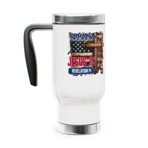Inspirational Stainless Steel Travel Mug - Jesus is Revelation 14 - 14oz - Image 3