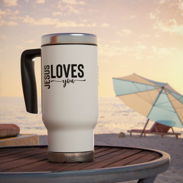 Inspirational Jesus Travel Mug - 14oz Stainless Steel with Handle - Image 7