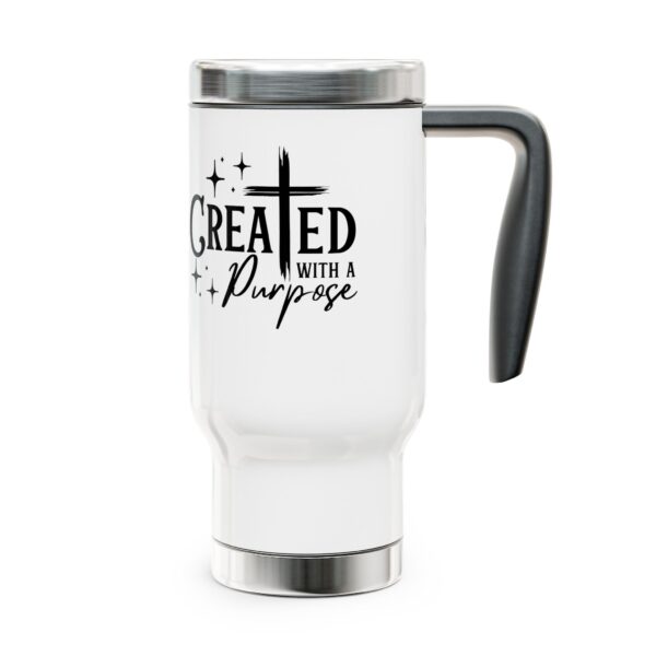 Inspirational Travel Mug - Created with a Purpose - 14oz Stainless Steel - christian travel mug gift - Image 5