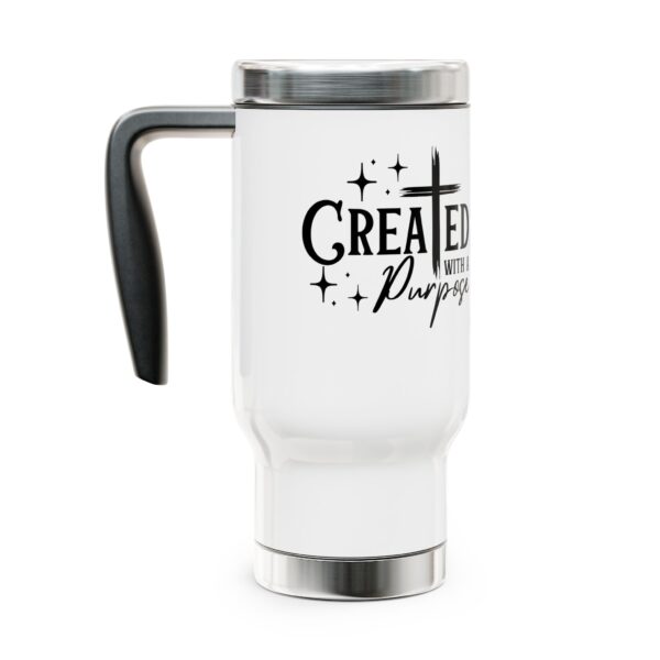 Inspirational Travel Mug - Created with a Purpose - 14oz Stainless Steel - christian travel mug gift - Image 3