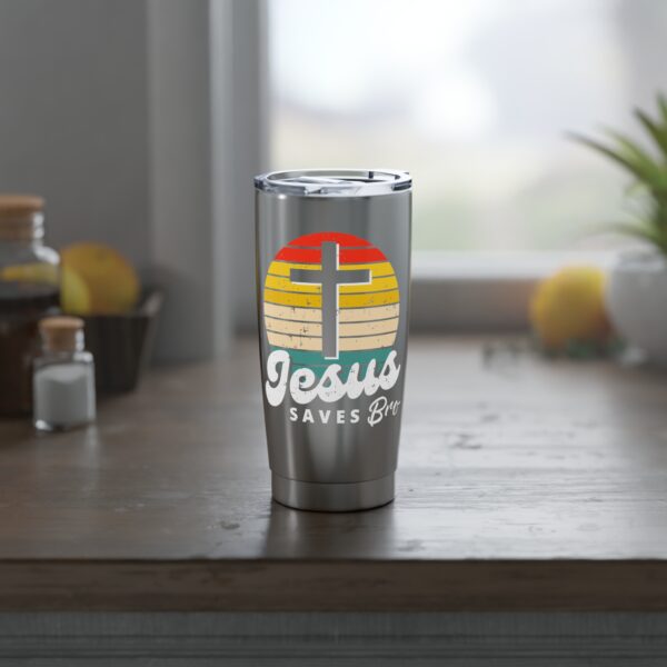 Jesus Saves Bro Tumbler, Inspirational Travel Mug, Faith-Based Gift, Motivational Drinkware, Christian Reusable Cup, Religious Tumblers - Image 5