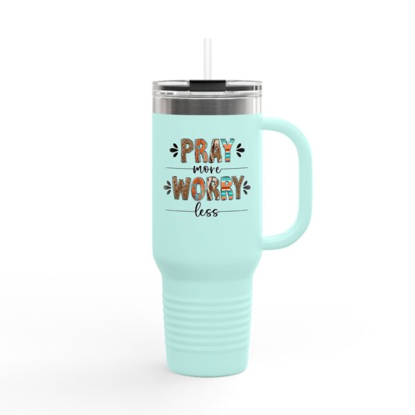 Pray More Worry Less Insulated Travel Mug - 40oz Motivational Drinkware - Image 12