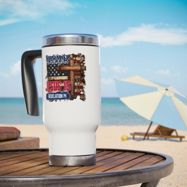 Inspirational Stainless Steel Travel Mug - Jesus is Revelation 14 - 14oz - Image 6
