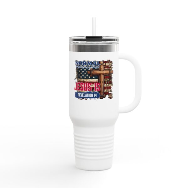 Faith-Inspired Insulated Travel Mug - 40oz with Jesus Is Revelation 14 Design - Image 7
