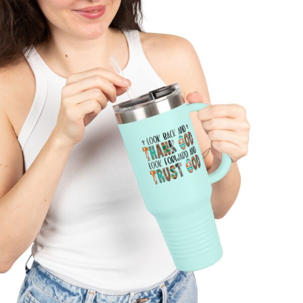 Inspirational Insulated Travel Mug - 40oz, Thank God & Trust God - Image 5