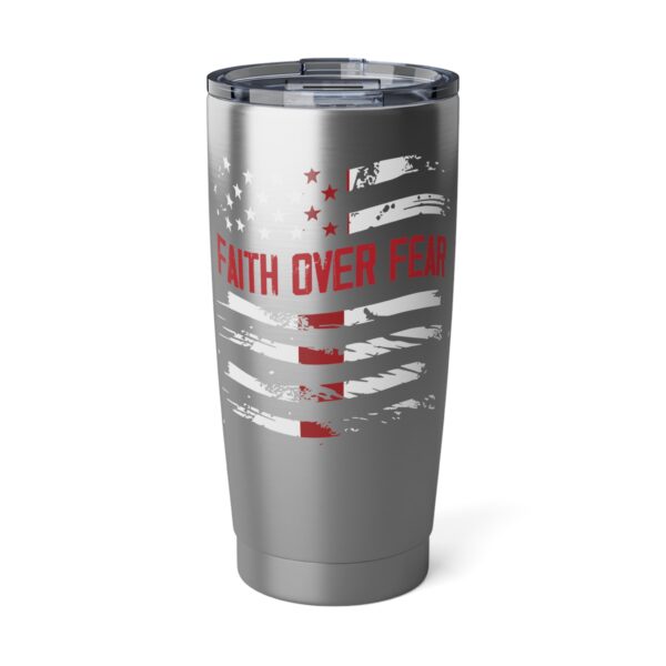 Faith Over Fear 20oz Tumbler, Travel Mug, Motivational Beverage Cup, American Flag Design, Inspirational Gift, Outdoor Adventure