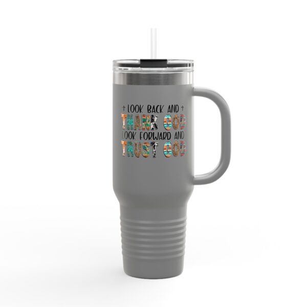 Inspirational Insulated Travel Mug - 40oz, Thank God & Trust God - Image 12