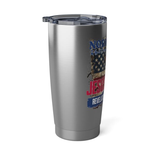 Vagabond Travel Tumbler - Inspirational 20oz Drinkware, Jesus is Normal Gift, Christian Faith Mug, USA Flag Tumbler, Religious Party Favor - Image 3