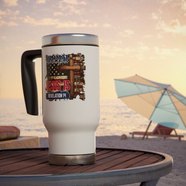 Inspirational Stainless Steel Travel Mug - Jesus is Revelation 14 - 14oz - Image 7