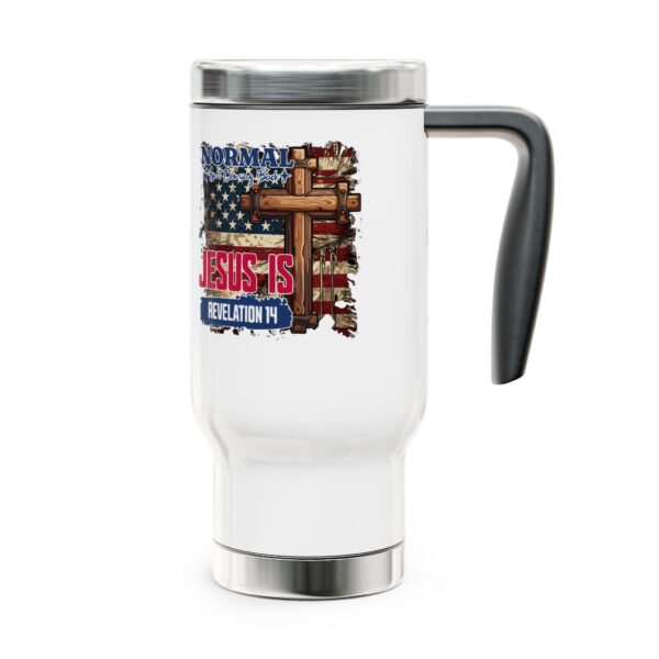 Inspirational Stainless Steel Travel Mug - Jesus is Revelation 14 - 14oz - Image 5