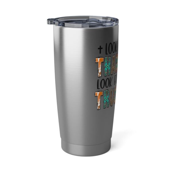 Inspirational Stainless Steel Tumbler - 'Look Back & Thank God, Look Forward & Trust God' - Travel Mug, Gift for Friends, Motivational [...] - Image 3