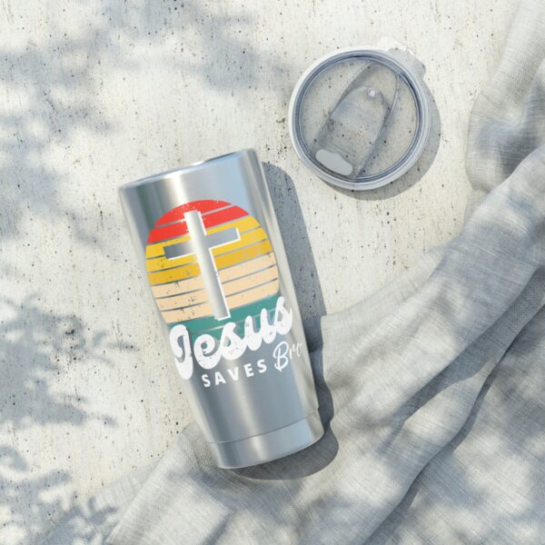 Jesus Saves Bro Tumbler, Inspirational Travel Mug, Faith-Based Gift, Motivational Drinkware, Christian Reusable Cup, Religious Tumblers - Image 6
