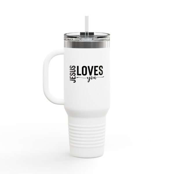 40oz Insulated Travel Mug - JESUS LOVES YOU Design - Image 9