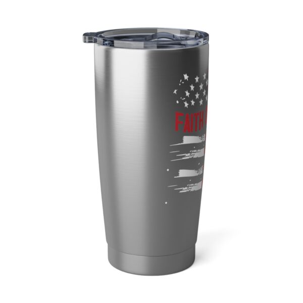 Faith Over Fear 20oz Tumbler, Travel Mug, Motivational Beverage Cup, American Flag Design, Inspirational Gift, Outdoor Adventure - Image 3