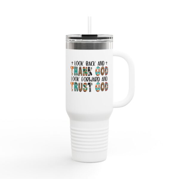 Inspirational Insulated Travel Mug - 40oz, Thank God & Trust God - Image 7