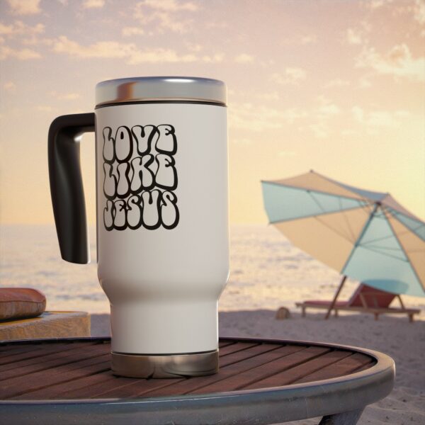 Inspirational Stainless Steel Travel Mug - Love Like Jesus - 14oz - Image 7