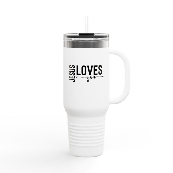 40oz Insulated Travel Mug - JESUS LOVES YOU Design - Image 7