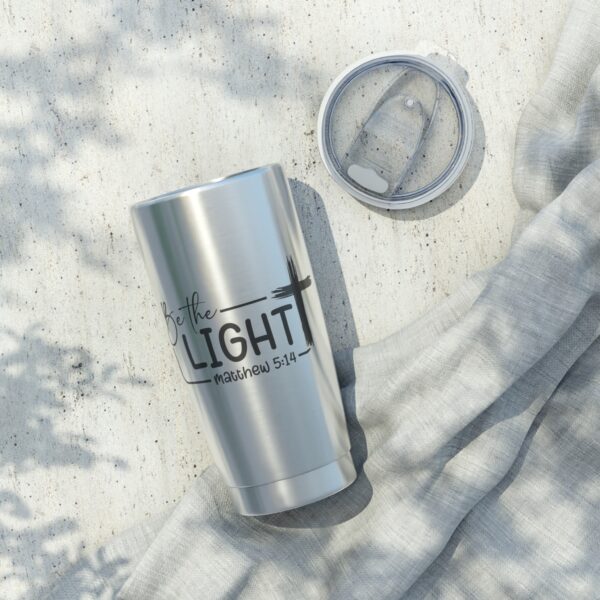 Inspirational 20oz Tumbler – "Be the Light" Design for Motivational Drinks, Faith Gift, Travel Mug, Bible Verse, Religious Inspiration - Image 6