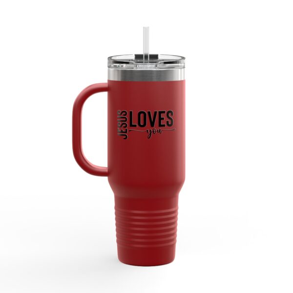 40oz Insulated Travel Mug - JESUS LOVES YOU Design - Image 4