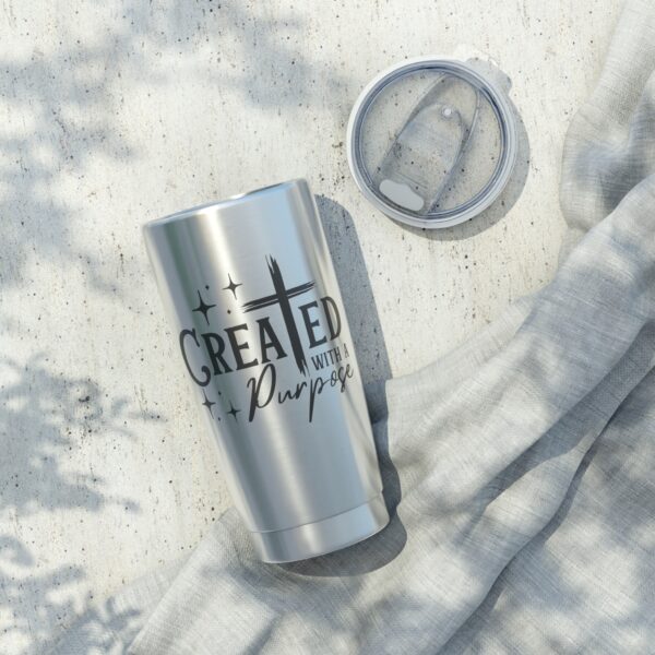 Inspirational Tumbler - Created with a Purpose | Hot Beverage Travel Cup, Motivational Quote Drinkware, Gifting Ideas for Women, [...] - Image 6