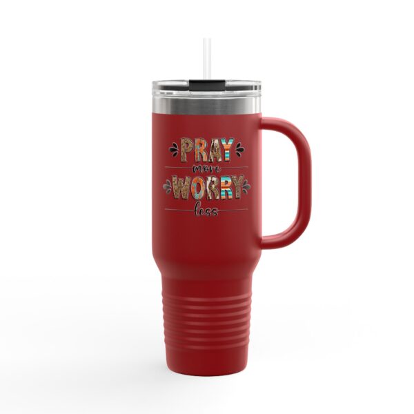 Pray More Worry Less Insulated Travel Mug - 40oz Motivational Drinkware - Image 7