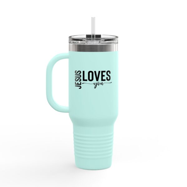40oz Insulated Travel Mug - JESUS LOVES YOU Design - Image 14