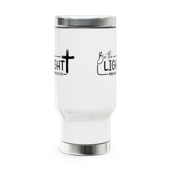 Inspirational Travel Mug - "Be the Light" Matthew 5:14 - 14oz Stainless Steel - Image 2