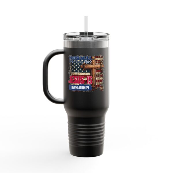 Faith-Inspired Insulated Travel Mug - 40oz with Jesus Is Revelation 14 Design - Image 4