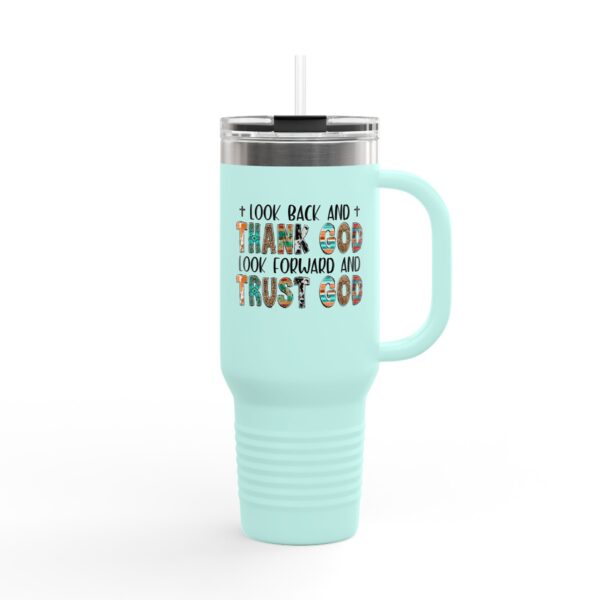 Inspirational Insulated Travel Mug - 40oz, Thank God & Trust God