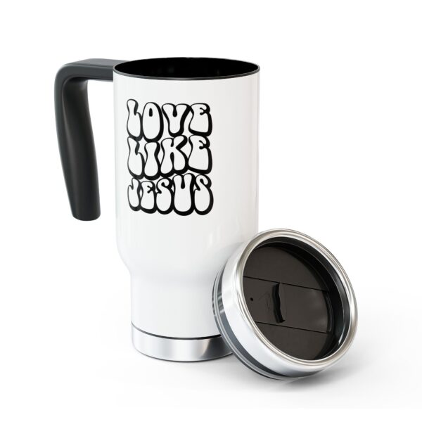 Inspirational Stainless Steel Travel Mug - Love Like Jesus - 14oz - Image 8