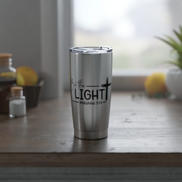 Inspirational 20oz Tumbler – "Be the Light" Design for Motivational Drinks, Faith Gift, Travel Mug, Bible Verse, Religious Inspiration - Image 5