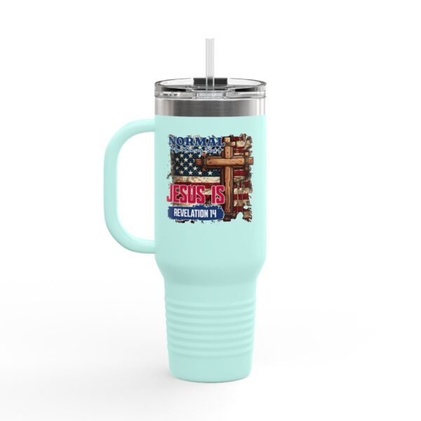 Faith-Inspired Insulated Travel Mug - 40oz with Jesus Is Revelation 14 Design - Image 14