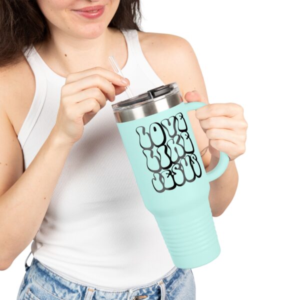 Inspirational Insulated Travel Mug - 40oz Love Like Jesus Design - Image 15
