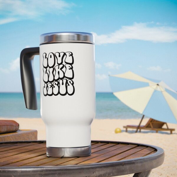 Inspirational Stainless Steel Travel Mug - Love Like Jesus - 14oz - Image 6