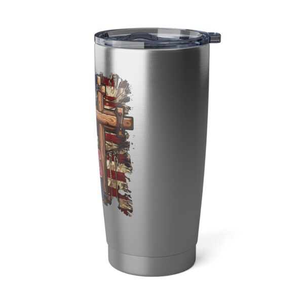 Vagabond Travel Tumbler - Inspirational 20oz Drinkware, Jesus is Normal Gift, Christian Faith Mug, USA Flag Tumbler, Religious Party Favor - Image 4