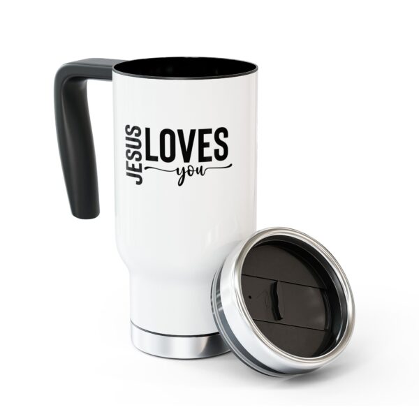 Inspirational Jesus Travel Mug - 14oz Stainless Steel with Handle - Image 8