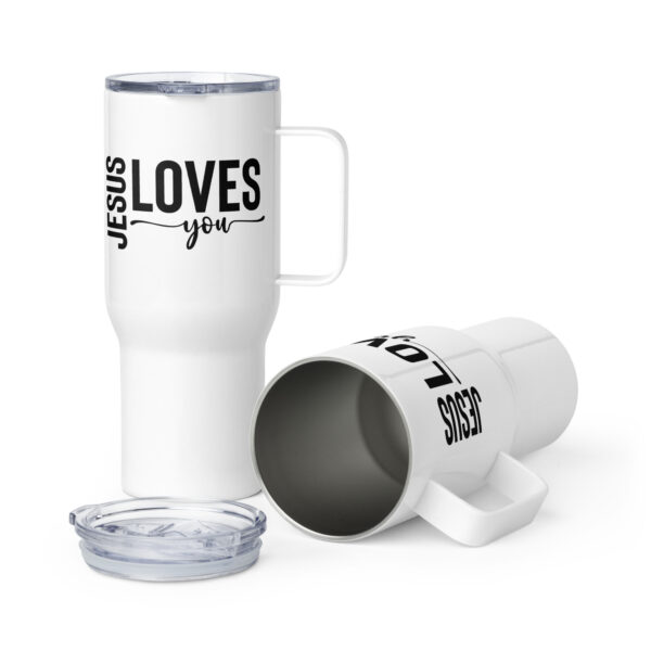 Travel mug with a handle, Religious travel mug, Jesus loves you, Christian travel mug - Image 7