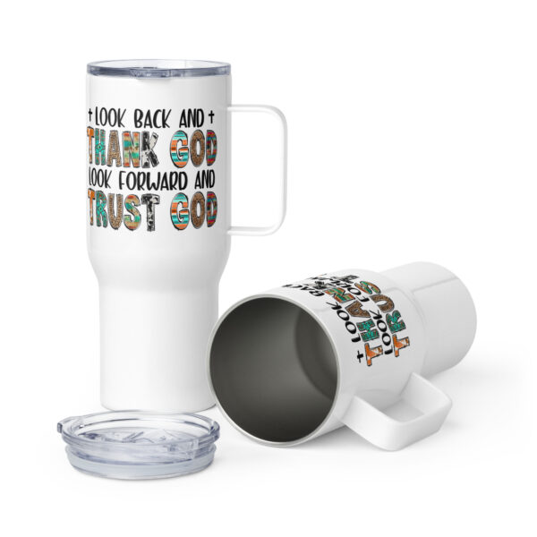 Travel mug with a handle, Christian Quotes travel mug, Religious travel mug gift - Image 3