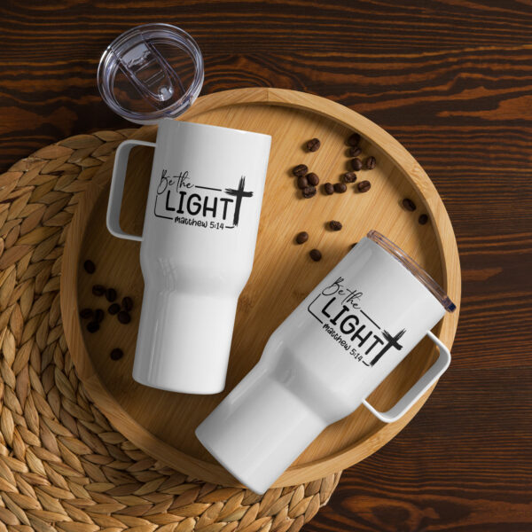 Bible verse Travel mug with a handle, Be the light travel coffee mug gift - Image 2
