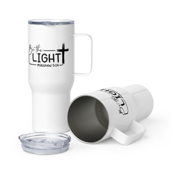 Bible verse Travel mug with a handle, Be the light travel coffee mug gift - Image 3
