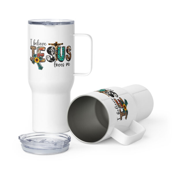 Jesus Travel mug with a handle, Christian travel coffee mug gift, religious travel mug - Image 3