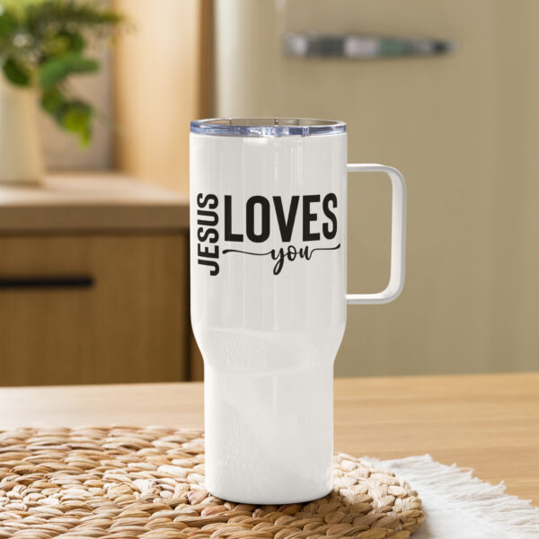 Travel mug with a handle, Religious travel mug, Jesus loves you, Christian travel mug - Image 4