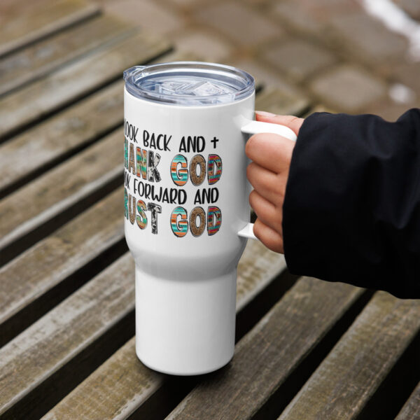 Travel mug with a handle, Christian Quotes travel mug, Religious travel mug gift - Image 2