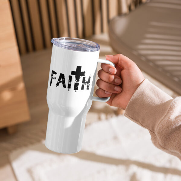 Travel mug with a handle, Faith travel coffee mug, Religious travel cup gift - Image 2